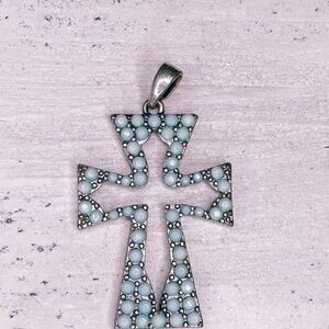 59. Turquoise Color Southwest Cross Pewtertone